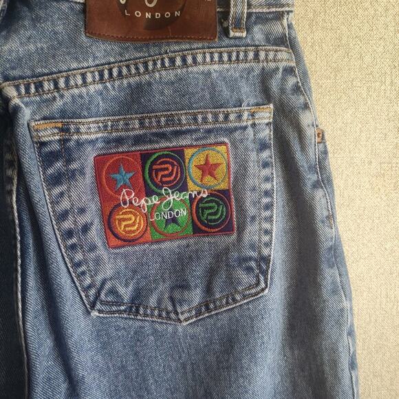 Vintage 90s mom jeans size 29 Insesm 31 high waist Rise Made In USA Pepe Jeans - Picture 3 of 7